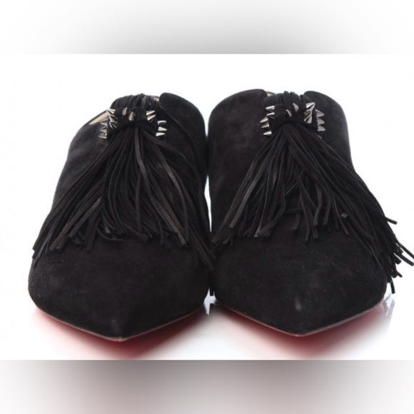 Never Worn Christian Louboutin Medinana Flat Veau Velours Size 38 - Picture 8 of 12